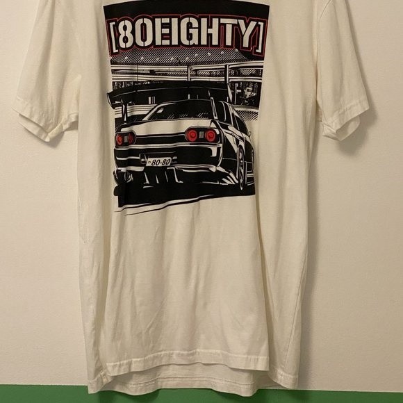 Next Level Apparel, White Shirt with 80 Eighty on the front size L - Picture 2 of 5